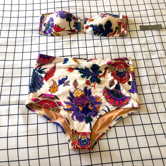 J. Crew Other - NWT gorgeous pin up style high waisted bandeau bikini set ✨